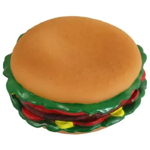 uxcell Round Hamburger Design Pet Squeeze Squeaker Toy, Colorful uxcell Round Hamburger Design Pet Squeeze Squeaker Toy, Colorful