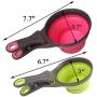 UCSAJI Collapsible Pet Scoop Silicone Measuring Cups Set Sealing Clip 3 in 1 Multi-Function Scoop Bowls Bag Clip Dog Snack Measuring Cup for Dog Cat Food Water Set of 2 (1 Cup & 1/2 Cup Capacity)
