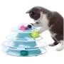 Paw Pack Fiesta Kitten Toys 4 Level Towers Circular Track Cat Toys Roller with Four Colorful Balls Interactive Kitten Fun Mental Physical Exercise Puzzle Toys