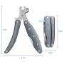 By-Heart Dog Nail Clippers, Foldable Pet Nail Trimmers with Safety Guard & Lock, Free Nail File and Comb, Professional Pet Nail Clippers for Large and Small Animals, Gray