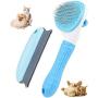 Premium Pets Self Cleaning Slicker Brush, Cat Dog Hair Remover Animal Hair Remover Set, Base Efficient & Great for Daily Grooming - Suitable for Long and Short Hair (Sky & Light Blue)