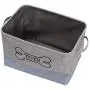 Durable Canvas Dog Toy Basket with Handle, Toy Dog Storage, Doggie Toy bin - Perfect for Carry Small Dog Puppy Toys, Blankets, chew Toy, leashes and Stuff - GrayBlue Durable Canvas Dog Toy Basket with Handle, Toy Dog Storage, Doggie Toy bin - Perfect for Carry Small Dog Puppy Toys, Blankets, chew Toy, leashes and Stuff - GrayBlue