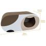 ComSaf Durable Cat Scratcher Cardboard, Corrugated Scratch Pad, Cat Scratcher Lounge with Hole, Furniture Protection, Cat Training Toy, Large Pack of 1