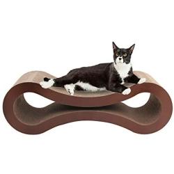 Pet Prime Large Cat Scratcher Lounge Cardboard Cat Scratching Sofa Bed Cardboard Cat Scratcher Lounger Scratch Lounge Furniture XL - 32 x 10.4 x 10.4