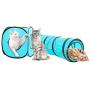 PAWISE Cat Toys Cat Tunnel and Cat Cube Pop Up Collapsible Kitten Indoor Outdoor Toys