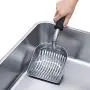 Scoop Monster Silver Cat Litter Scooper with Easy Grip Soft Foam Ergo Short Sturdy Handle and Super Large Non-Stick Deep Shovel for Fast Sifting – Suitable for Sore Hands Too
