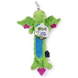 goDog, Dragons, Skinny, Squeaker Dog Toy, Chew Resistant, Durable Plush, Soft, Tough, Reinforced Seams, Green, Large