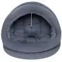 Super Cushioned Cat Igloo Bed Novelty Half-Covered Pet Snuggery Hut for Cats and Small Dogs Washable Indoor Cat Puppy Sleeping Cattery Beds with Dangling Ball Anti-Slip Bottom