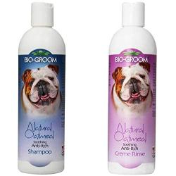 Bio-groom Natural Oatmeal Shampoo 12 Ounce and Natural Oatmeal Soothing Anti-Itch Pet Creme Rinse 12 Ounce - Combo Pack for Dogs and Cats