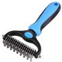 UPSCOOL Dematting Comb with 2 Sided Undercoat Rake for Cats & Dogs,Dematting Tool Gently Removes Loose Undercoat, Mats,Tangles and Knots,No More Nasty Shedding and Flying Hair