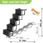 Portable Dog Car Stairs, 4/5-Step Folding Lightweight Pet Ramps with Metal Frame and Wide Steps, Dog Ladder with Non-Slip Surface for Couch, High Beds, Trucks, Cars and SUV, Supports up to 150 lbs