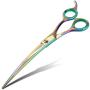 SHARF Professional 8.5'' Curved Rainbow Pet Grooming Scissors: Sharp 440c Japanese Clipping Shears for Dogs, Cats & Small Animals| Rainbow Series Hair Cutting/Clipping Scissors w/Easy Grip Handles