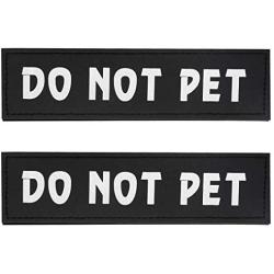 Bolux Dog Vest Patches, 2 PCS Removable Patches for Dog Harness – Emotional Support/Service Dog/in Training/THAREPY Dog/DO NOT PET/Keep Going PU Dog Halter Patches