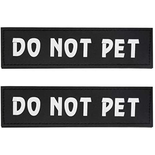 Bolux Dog Vest Patches, 2 PCS Removable Patches for Dog Harness – Emotional Support/Service Dog/in Training/THAREPY Dog/DO NOT PET/Keep Going PU Dog Halter Patches