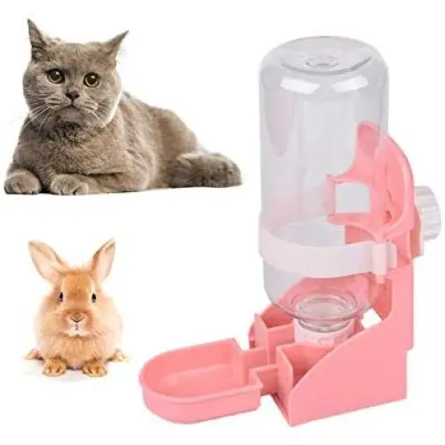 Vvciic Automatic Rabbit Feeders, 500ml Rabbit Cage Feeder, Pet Hanging Water Dispenser Cage Water Feeder Removable Food Water Bottle, Hanging on Cage for Hamster Rabbit Little Cat Dogs