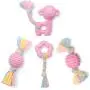 Ctsyuqoo Puppy Teething Cleaning Rope Toys Set Pink Cute Squeaky Dog Toy for Aggressive Chewers Washable Cotton and Rubber Rope Dog Toy (4pcs) Ctsyuqoo Puppy Teething Cleaning Rope Toys Set Pink Cute Squeaky Dog Toy for Aggressive Chewers Washable Cotton and Rubber Rope Dog Toy (4pcs)
