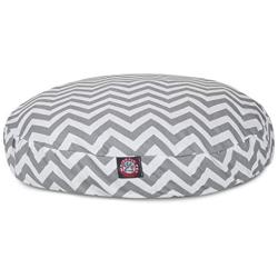 Gray Chevron Medium Round Indoor Outdoor Pet Dog Bed With Removable Washable Cover By Majestic Pet Products