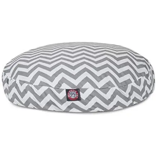 Gray Chevron Medium Round Indoor Outdoor Pet Dog Bed With Removable Washable Cover By Majestic Pet Products Gray Chevron Medium Round Indoor Outdoor Pet Dog Bed With Removable Washable Cover By Majestic Pet Products
