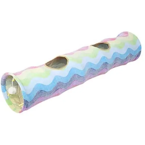 eecoo Cloth Colorful Rainbow Ring Paper Scratch Resistant Collapsible Cat Tunnel Tube Playing Hiding Cat Tunnel pet Tube Collapsible Play Toy Indoor Outdoor Toys (Colorful) eecoo Cloth Colorful Rainbow Ring Paper Scratch Resistant Collapsible Cat Tunnel Tube Playing Hiding Cat Tunnel pet Tube Collapsible Play Toy Indoor Outdoor Toys (Colorful)