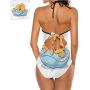 Two Piece Sexy Swimsuit Dog Silhouette Great for Trip to Hawaii