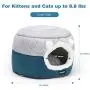 Premium Soft Rabbit Hair Cat Bed Cave Cat Tent and Cat Sofa for Indoor Kittens and Cats (Small/Medium) Grey and Blue Premium Soft Rabbit Hair Cat Bed Cave Cat Tent and Cat Sofa for Indoor Kittens and Cats (Small/Medium) Grey and Blue
