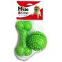 Hide a Treat Ball and Bone Treat Dispenser Toy for Dogs 2pc Ball/Bone Bundle (Green)