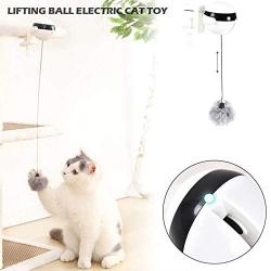 Dr.NONO Interactive Cat Toy, Electric Flutter Rotating Yo-Yo Ball for Cat,Automatic Lifting Cat Chaser Feather Toy Self Rotating Ball Automatic Feathers Toy for Kitten