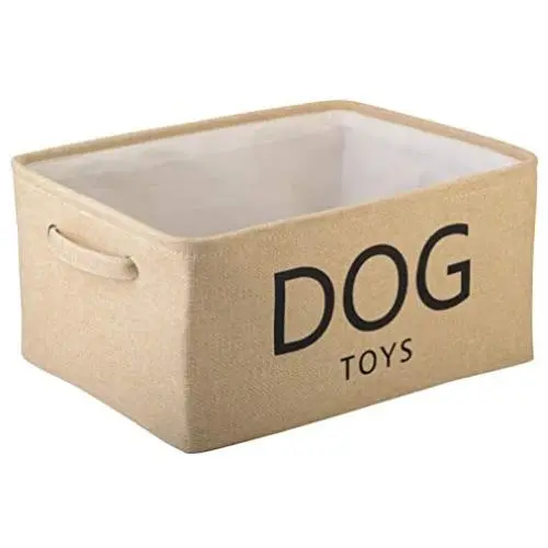 Xbopetda Canvas Dog Toy Basket Basket with Handles for Cat Toy Basket Clothes Storage,Pet Toy and Accessory Storage Bin-Dog-Beige Xbopetda Canvas Dog Toy Basket Basket with Handles for Cat Toy Basket Clothes Storage,Pet Toy and Accessory Storage Bin-Dog-Beige
