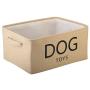 Xbopetda Canvas Dog Toy Basket Basket with Handles for Cat Toy Basket Clothes Storage,Pet Toy and Accessory Storage Bin-Dog-Beige