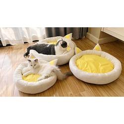 ICEGREY Luxury Soft Pet Bed Cat Cushion Round with Toy Ball