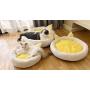 ICEGREY Luxury Soft Pet Bed Cat Cushion Round with Toy Ball