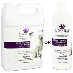 Lillian Ruff Brightening & Whitening Shampoo for Dogs – Tear Free Coconut Scent with Aloe for Dry & Sensitive Skin – Adds Shine & Luster to Coats