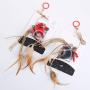 ocijf179 Pet Toy Pet Cat Toy Lattice Cotton Chick Hemp Rope Ring Funny Kitten Stick Pet Supplies - Grey