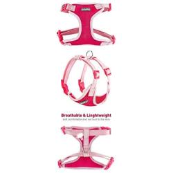 LivinPet No-Choke Dog Vest Harness w/Reflectieve Accents +Dog Collar with Zinc Alloy Metal Buckle