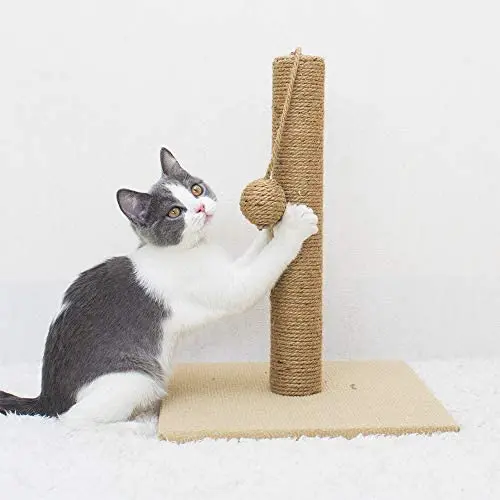 SOMNIA Cat Scratching Post with Cat Interactive Toys,Sisal Cat Scratch Post,Covered with Soft Smooth Plush SOMNIA Cat Scratching Post with Cat Interactive Toys,Sisal Cat Scratch Post,Covered with Soft Smooth Plush