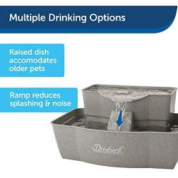 PetSafe Drinkwell Multi-Tier Cat and Dog Drinking Fountain, 100 Oz Capacity Automatic Water Dispenser for Pets, Fresh Free-Flowing Stream, Easy to Clean Hygienic Durable Material, Filters Included