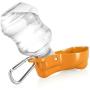 Flexzion Dog Water Bottle with Foldable Bowl Holder Drink Cup Tray Stand Attachment for Walking, Travel Drinking Dispenser Hanging Buckle Accessory for Pets, Dogs, Cats, Small Animals