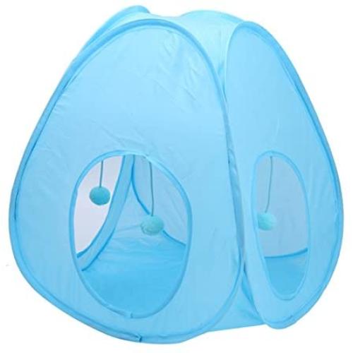 S-Lifeeling Pet Cat Tent Flexible Pop Out Cat Kitty House Play Cube Cushion Mat Play Cat Tunnel Cat Toys Instant Kitty