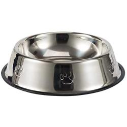 GAILANG Stainless Steel Pet Bowl with Rubber Base-Environmental Protection, Gnawing Resistance, Long Service Life-Suitable for a Variety of Dogs and Cats-Feed Water Feeding