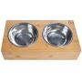 All Functional - Elevated Feeder for Cats and Small Dogs - Slanted Angle for a Comfortable Mealtime- Raised Stand - Two Stainless Steel Bowls. Remember Your Pet is Family