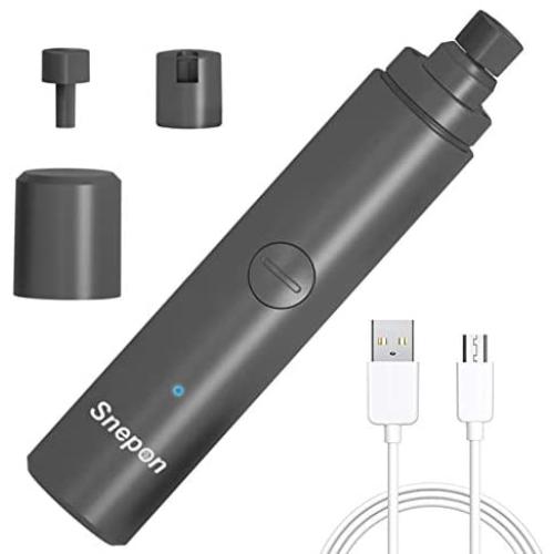 Snepon Dog Nail Grinder Clipper with 2 Speed & 3 Ports, Professional Rechargeable Electric Pet Nail Trimmer with Led Light, Low Noise Pet Grooming Tools