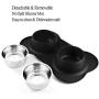 Pet Deluxe Dog Bowls Stainless Steel Dog Bowl with Non Spill Skid Resistant Silicone Mat 24/54 oz Double Pet Bowls Feeder Bowl for Dogs Cats and Pets