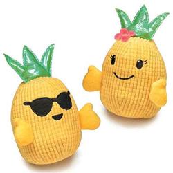 Zanies Hawaiian Breeze Pineapple Dog Toy Lot of 2