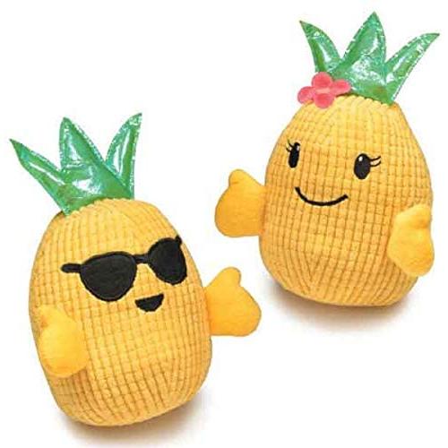 Zanies Hawaiian Breeze Pineapple Dog Toy Lot of 2
