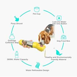 ZTT Dog Water Dispenser, 4-in-1 Multi-Function Leak-Proof cat and Dog Travel pet Water Dispenser with Water Dispenser, Used for pet Outdoor Walking, Hiking, Travel, Food Grade BPA-Free 10OZ (300ML)