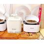 ALBOLET French Bulldog Food Bowl with Food Storage Containers, Raised Dog&Cat Bowl, Non-Slip, Slanted Dog Cat Bowl, White