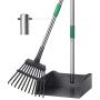 amorus Dog Pooper Scooper Extra Large, Adjustable Long Handle Pooper Scooper for Large Small Medium Dogs, Metal Tray and Rake Set for Pets, Great for Lawns, Grass, Dirt, Gravel