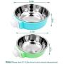 Bac-kitchen Crate Dog Bowl - Removable Stainless Steel Hanging Pet Cage Bowl Food & Water Feeder Coop Cup for Cat Puppy Bird Pets Guinea Pigs