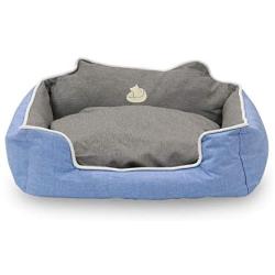 Long Rich waterproof rectangle High back bolster comfort Pet bed ,Dog Bed with removable and reversible insert cushion, by Happycare Textiles