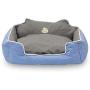 Long Rich waterproof rectangle High back bolster comfort Pet bed ,Dog Bed with removable and reversible insert cushion, by Happycare Textiles